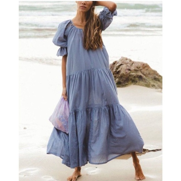 Daughters Of India Dresses & Skirts - Daughters of India Sahana Flowy Maxi Dress Sz Large in Blue